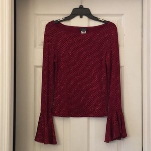 Xscape long sleeve shimmering top